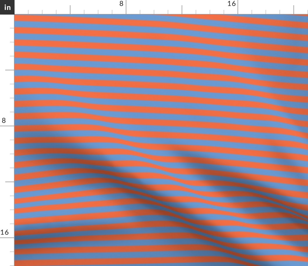 Mini Stripe Light Blue and Orange