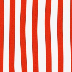 deck chair stripes - red and white, large scale by Cecca Designs