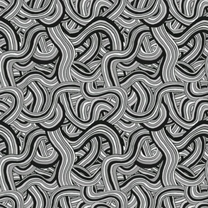 Abstract Waves Black and White