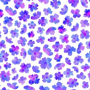 Watercolor Flowers in Soft Violet