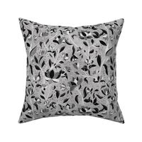 Lily Flowers Maximalist Black and White