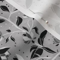 Lily Flowers Maximalist Black and White