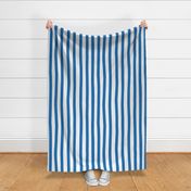 deck chair stripes - blue and white, large scale by Cecca Designs