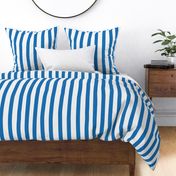 deck chair stripes - blue and white, large scale by Cecca Designs