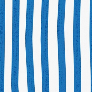 deck chair stripes - blue and white, large scale by Cecca Designs