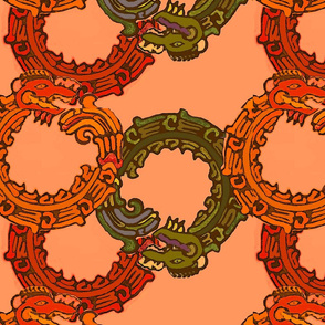 Mayan_snakes on orange