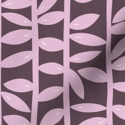 Leaves on Vines - Purple: lavender-eggplant