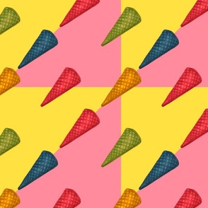 bright waffle cones