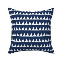 Hand-drawn Triangle Horizontal Stripes in Navy Blue and White