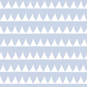 Hand-drawn Triangle Horizontal Stripes in Light Blue and White