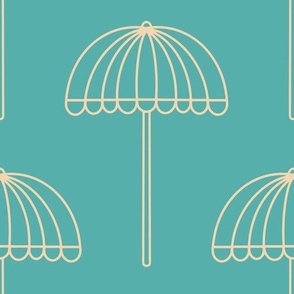 Dichromatic-vintage-beige-parasol-outlines-on-plain-vintage-sky-blue-XL-jumbo