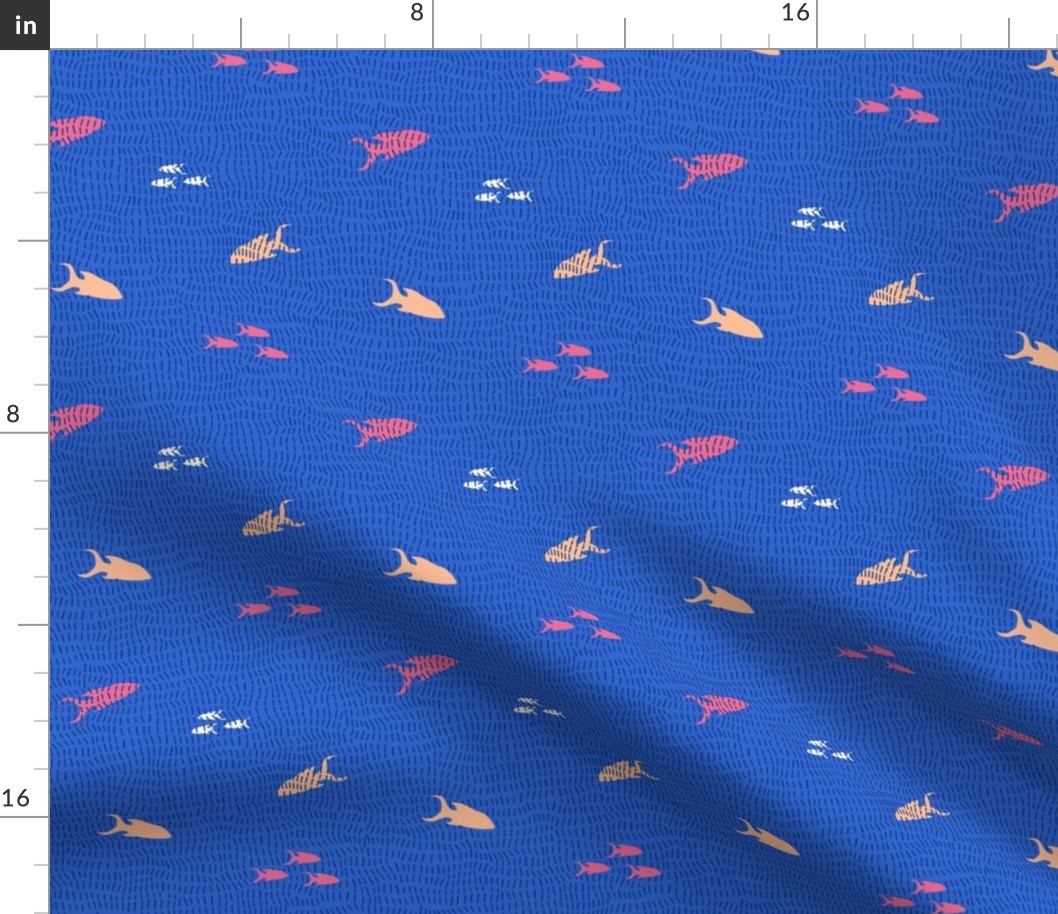 [Small] School of Fish // Electric Blue