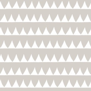 Hand-drawn Triangle Horizontal Stripes in Warm Gray and White