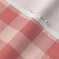 deep coral gingham, 1" squares 