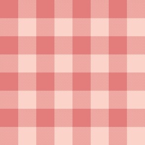 deep coral gingham, 1" squares 