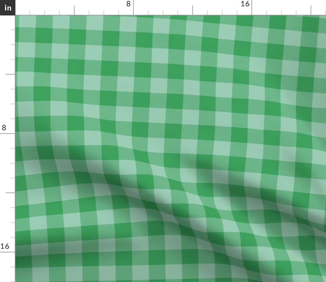 green on green gingham, 1" check