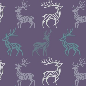 Deer Stylised Mauve Purple