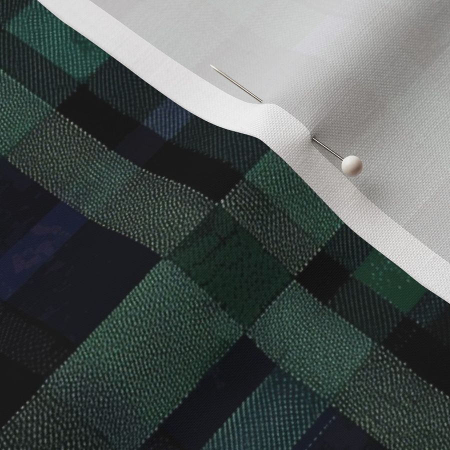 Midnight Tartan - Classic Plaid Pattern in Deep Blue and Emerald