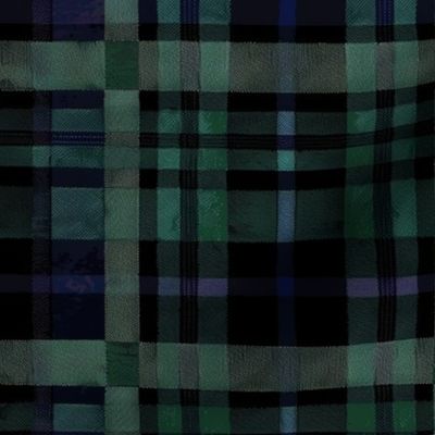 Midnight Tartan - Classic Plaid Pattern in Deep Blue and Emerald