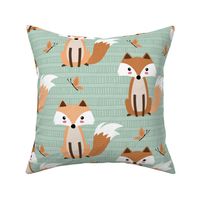 Fox and Butterfly (green)