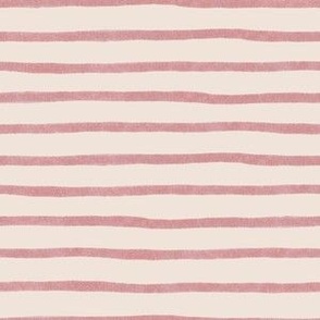 Small Hand Drawn Pastel Stripes in Salmon Pink