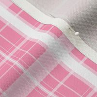 Retro Florals - Complementary Plaids -  White on Pink