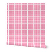 Retro Florals - Complementary Plaids -  White on Pink