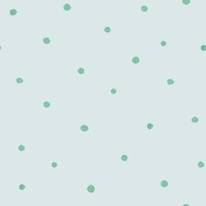 Small Hand Drawn Scattered Dots in Pastel Mint & Sky Blue