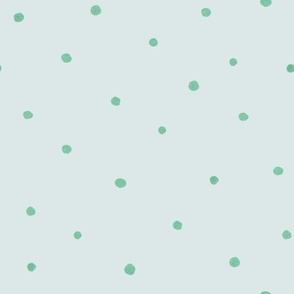 Medium Hand Drawn Scattered Dots in Pastel Mint & Sky Blue