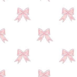 Large Pink Bow Ribbons with White ( #FFFFFF) Accents and  Background