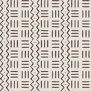 mud cloth graphic, black ivory