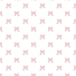 Small Pink Bow Ribbons with White ( #FFFFFF) Accents and  Background