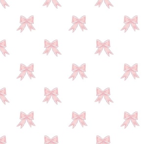 Medium Pink Bow Ribbons with White ( #FFFFFF) Accents and  Background