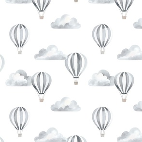 Gray Hot Air Balloons