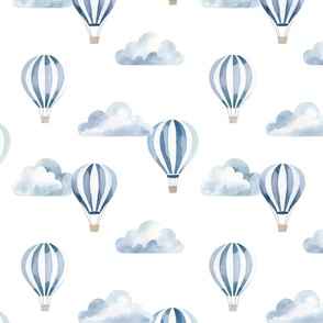 Blue Hot Air Balloons