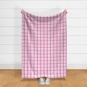 Retro Florals - Complementary Plaids - Magenta on White