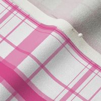 Retro Florals - Complementary Plaids - Magenta on White