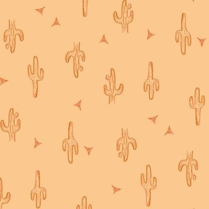 Desert Cactus / western desert / summer peach and orange
