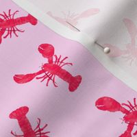 Watercolor Lobsters on Pink