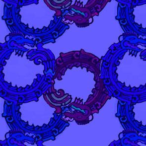 Mayan_snakes on blue background