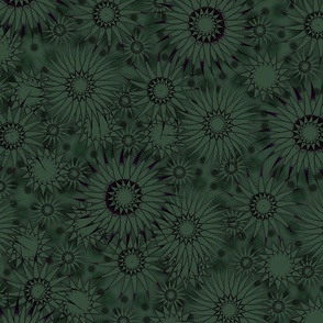 Abstract Zinnia Scatter Blender - Green and Black