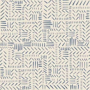 Santa Barbara Tribal in Blue and Sand • Organic Geometric