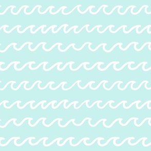 White Ocean Waves on Aqua Blue