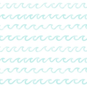 Aqua Watercolor Ocean Waves