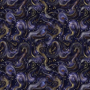 Celestial Swirls: Galactic Dot Art