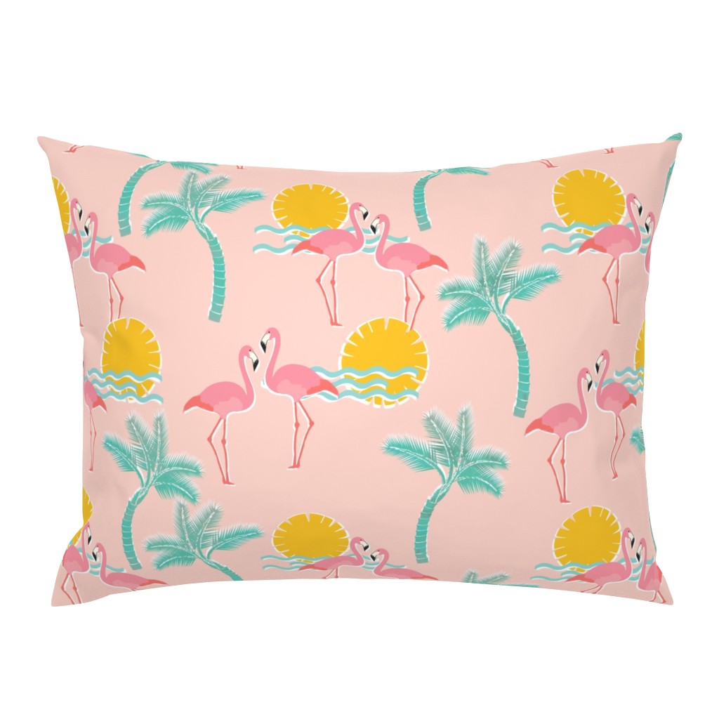 Tropical Beach Day Flamingo Pattern