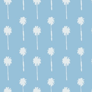Santa Barbara Palm Trees in Calming Blue