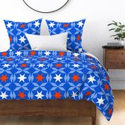 Blue Star Hex Pennsylvania Dutch Flag Colors July Fourth Independence Day Retro Modern Summer Geometric Pattern