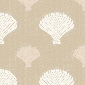 New England Faded Summer Shells (Large) - Soft Chamois Cream, Pashmina and Wickham Gray on Shaker Beige  (TBS237)