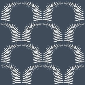 Modern Fern Art Deco Scallop / Charcoal Gray